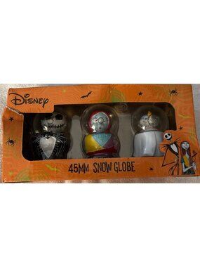 Disney Nightmare Before Christmas 3 Snow Globes 45 MM Tim Burton Halloween Decor
